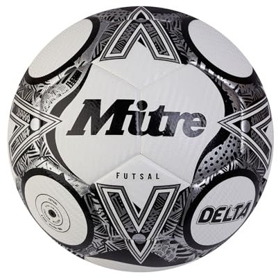 Mitre 24 Delta Futsal Football, White/Black/Silver, 3