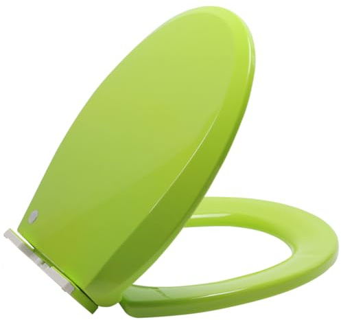 Asiento de inodoro redondo azul real, cierre suave en forma de O con bisagras de liberación rápida, fácil de limpiar e instalar, tapa silenciosa de cierre lento, 36 x 41 cm, ideal para baños