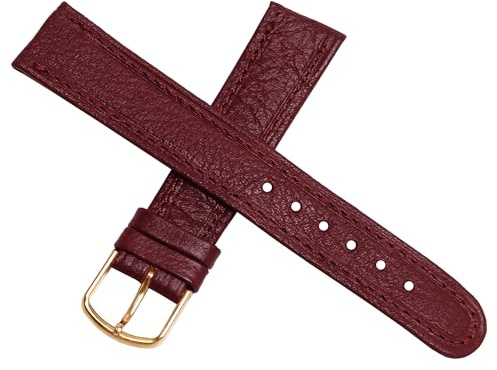 Dcasmo group Correa Reloj de Cuero Legitimo Granate Military 18mm para Hombre New Old Stock 1970 - Pulsera Vintage Original - Strap Bracelet de Relojeria Antigua Tradicional