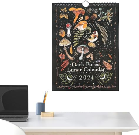 Calendario Lunare 2026 Della Foresta Oscura, 12 Illustrazioni Originali Disegnate Durante Tutto L'anno, Calendario Delle Streghe Luna Moth 2026 - Abbraccia Gli Eventi Astrologici E Magici Della Luna,