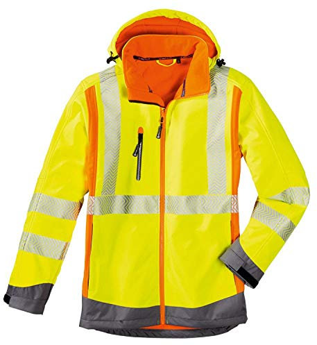4Protect Warnschutz Softshelljacke Houston, 1 Stück, leuchtgelb/-orange/grau, 3475-XXXL
