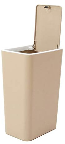 Liushop Einbau-Abfallsammler Europäischen Stil Haushaltsabfall Papier Mülleimer Kreative Küche Bad Aufbewahrungseimer Abfall- und Recyclingsystemkasten (Color : Brown, Größe : M -15L)