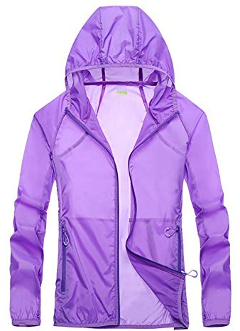 G&F Femmes Anti-UV Veste Protection Solaire Manteau Poids Léger pour en Plein Air Respirant M-5XL (Color : Purple, Size : XL)