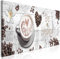 decomonkey Bilder Kaffee Küche 120x40 cm 1 Teilig Leinwandbilder Bild auf Leinwand Vlies Wandbild Kunstdruck Wanddeko Wand Wohnzimmer Wanddekoration Deko Kochen Caffe Herz Blumen
