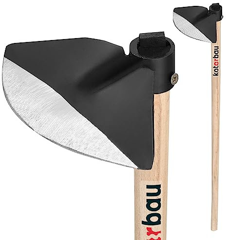 KOTARBAU® Azada de jardín semicircular 210 x 85 mm con mango de madera de 110 cm, azada para malas hierbas, herramienta de jardín para trasplantar, deshierbe, cuidado del jardín, accesorios de jardín,