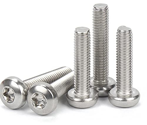 Qrity 50 Vis Torx à Tête Plate M4 X 14mm en Acier Inoxydable - Vis de Machine à Tête Ronde, Filetage Complet