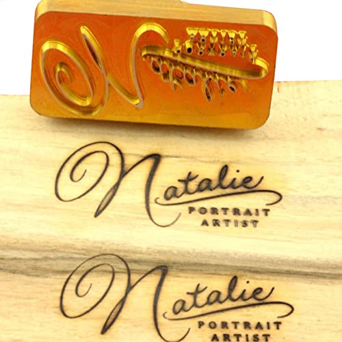 Anpassad logotyp varumärke järn personlig värmestämpel present till träarbetare och hantverkare handgjord design (3,8 cm x 3,8 cm)