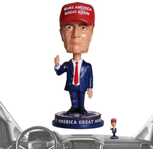 Generisch Wackelkopf | Wackelkopffigur Donalds | Car Dash Wackelkopffigur Puppe | Auto Schüttelnder Kopf Figur Ornament | Kreative Wackelkopf Figur des Präsidenten Aus Kunstharz