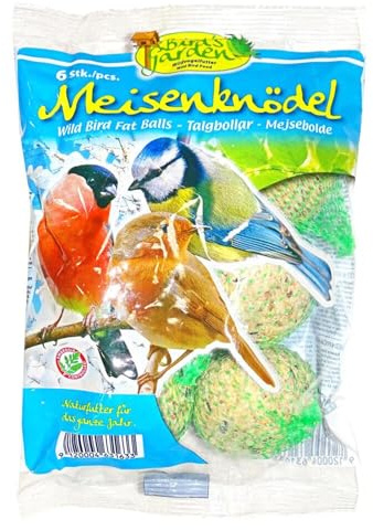 Lot de 30 sachets de 6 / 540 g de boules de graisse pour oiseaux toute l'année 16,2 kg 180 pièces