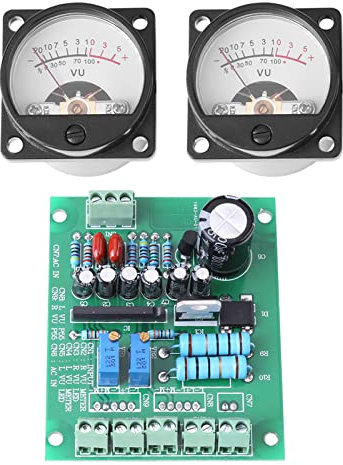 500MV VU Meter Warm Back Light Recording + Audio Level Amp for Test Meters: 2x Pcs VU Meter with Driver Board