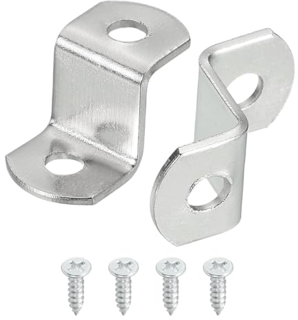 QUARKZMAN 40 stycken 1,25 cm offset canvasklämmor, bildram spegel klämmor Z-form dukmålning monteringsklämmor med 2 monteringshål med skruvar, silver