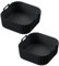 Air Fryer Silicone Liners for Ninja AF140UK AF141 AF180 AF181 UK Air Fryer for Philips HD9270 Basket Baking,9 inch Reusable Square,Black×2 Pack