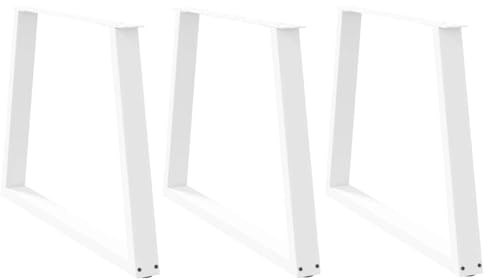 Frdhee Lot de 3 pieds de table, en forme de V, blancs, 90 x (72-73,3) cm, en acier, pour armoires, armoires de salle de bain et commodes