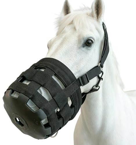 Bozal De Pastoreo Para Caballos Antimordeduras Ajustable De Nailon