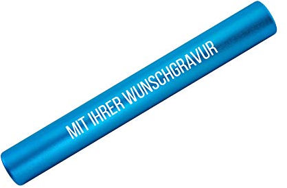 Staffelstab aus Aluminium mit Gravur Geschenk für Mitarbeiter & Motivation | Sport | hochwertige Lasergravur | (hellblau)