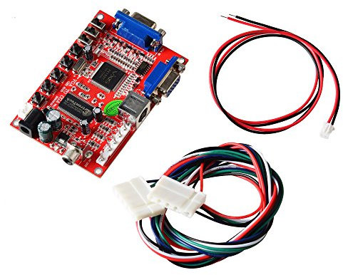 Mcbazel Arcade Jeu VGA à CGA RGBS/CVBS/S-Vidéo Carte de convertisseur vidéo avec 5 Broches RVB câble