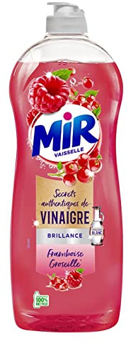 Mir Vaisselle Secrets Authentiques de Vinaigre – Liquide Vaisselle – Framboise Groseille – Lot de 7 x 750 mL