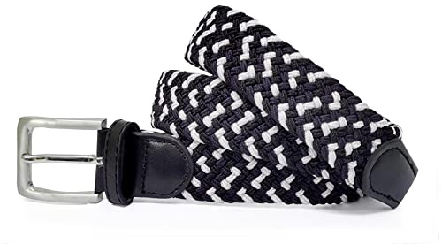 Gloop Unisex elastiskt tygbälte flätat stretchbälte stretchigt bälte för kvinnor och män total längd