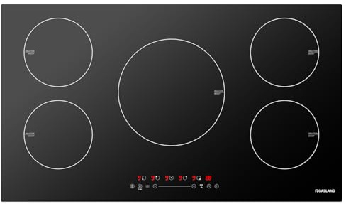 GASLAND 36 Inch Induction Cooktop 5 Burners, 7400W Built-in Induction Stovetop with Booster and Timer, 220-240V Electric Hob, 9 Power Levels, Senor Touch Control, Child Safety Lock, Hard Wire