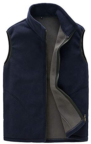 DAIHAN Homme/Femme Hiver Gilet Chaud Doublure polaire Softshell Bodywarmer Gilet Confortable Veste sans manches avec poches Hommes Navy XXL