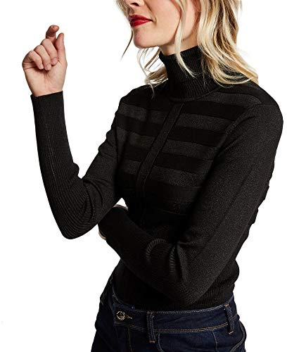 Morgan Jersey manga larga con cuello de tortuga Negro M