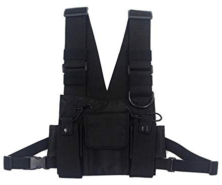 Longzhuo Tactical Chest Rig Pack, Laufende Brusttasche, Hip Hop Streetwear Taschen-Pack Rucksack, Funktionelles Gürteltaschen, Gaming Paintball Assault Weste, Chest Rig Bag