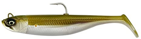 Savage Gear Savage Minnow - Lebendige Kicking Action, Stand-Up Jig Head Design, ideal für Salzwasser- und Süßwasserangler, perfekt für Raubfische wie Hecht, Barsch & Zander Khaki 12,5 cm