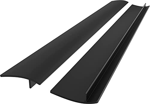 Linda’s Essentials Silicone Stove Gap Covers (2 Pack), Heat Resistant Oven Gap Filler Seals Spaces Between Stovetop and Counter, Easy to Clean Stove Side Guard (30 Inches, Black)