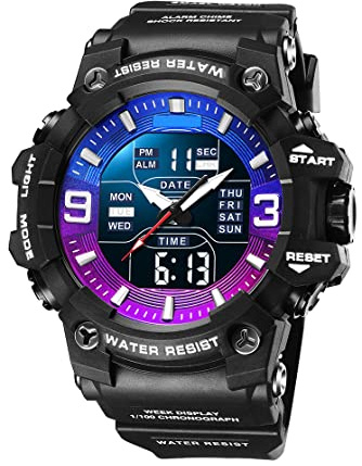 findtime Montre de sport tactique militaire pour homme - Étanche - Montre numérique robuste avec rétroéclairage LED - Alarme et chronomètre