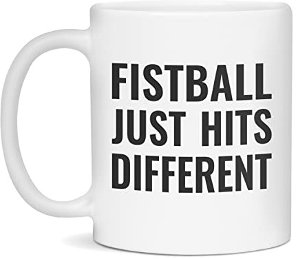 Fistball just hits different Coffee Mug, 11-Ounce White