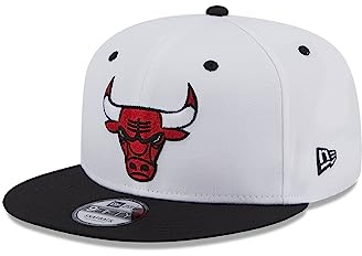 New Era White Crown Patch 9Fifty Snapback Cap Chicago Bulls Weiß Schwarz, Size:S/M