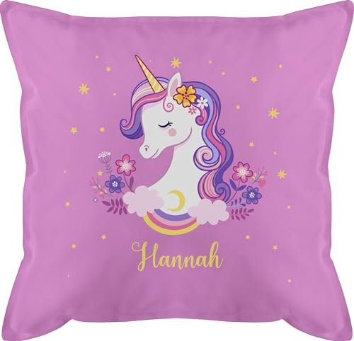 Kissen 50x50 - Einhorn Geschenk Einhörner I Unicorn - 50 x 50 cm - Pink - mädchen einhornkissen Unicorns Name kopfkissenbezug Baumwolle personalisierte einhörnern with Cushion personalisiertes