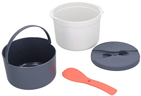 Microwave Rice Cooker, Household Microwave Oven Rice Cooker Set 2 Layer Rice High Temperature Proof Steam Pot