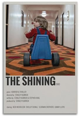 karn Póster de película de terror The Shining Poster Wall Art Canvas Posters Room Decorative Aesthetic Poster Print Decor Posters 12x18inch(30x45cm) Unframe-style