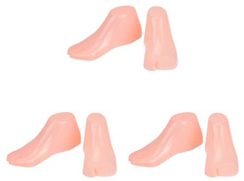 SUPERFINDINGS 3 Paia Strumenti per Moo di Piede In Plastica Barella Sandalo Supporto Shaper Scarpe Salmone Chiaro Display Manichino Femminile Art Sketch con Chiodo