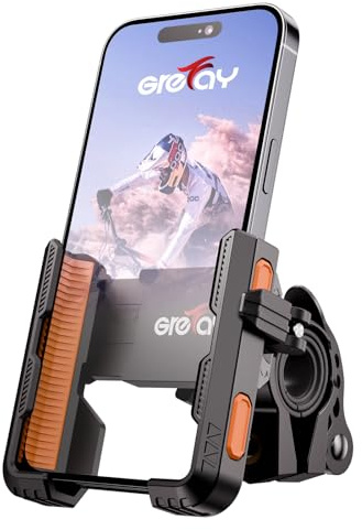 Grefay Supporto Telefono Bicicletta 【1S Smontaggio Rapido】 Supporto Telefono Moto Rotazione a 360° Supporto Telefono da Manubrio per Bici da Scooter per Smartphone da 4,5 a 7,0 Pollici