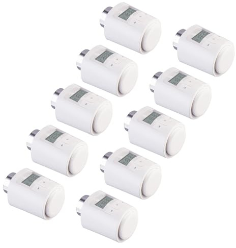 revolt 10er-Set Programmierbare Universal-Heizkörper-Thermostate, Display