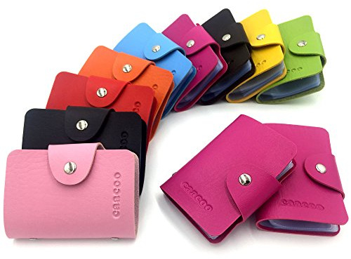 AirZyx Credit Card Holder Bank Card Holder 24 Card Slots (Rose Red)