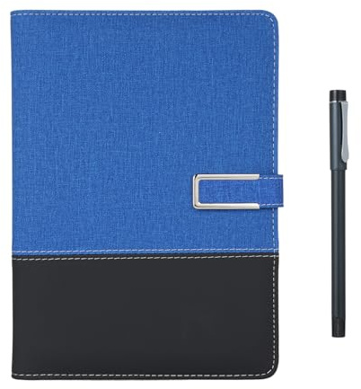 Mavaol Smart Pen + A5 Leather Notebook Lined Journal Planner Real-time Sync for Digitizing Use with APP Voice-to-Text/Offline Storage/AI Function/Sharing Compatible with (Blue)