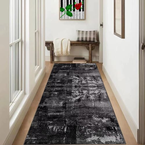 Teppich Läufer Flur Lang 60 x 160 cm Teppichläufer Flur rutschfest Küchen Teppiche Läufer Waschbar Küchenläufer Flurläufe Fußmatte Küchenteppich Waschküche Wohnzimmer Schlafzimmer Runner Teppich
