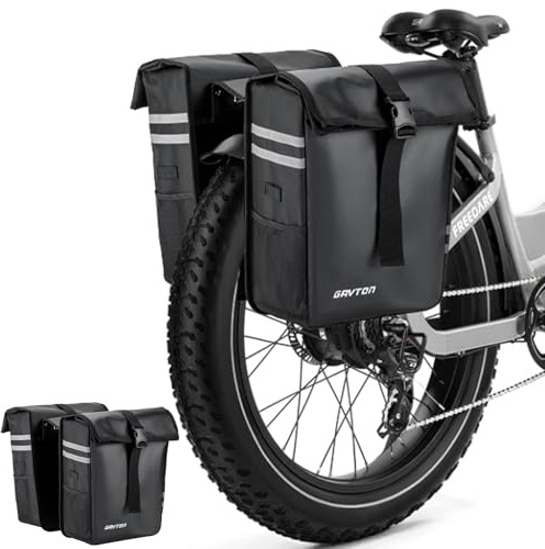 GAVTON 50L wasserdichte Fahrrad-Packtaschen-Große Hinterradtasche für Trekking,Mountain-E-Bikes -Gepäckträgertasche für PendelnRadtouren