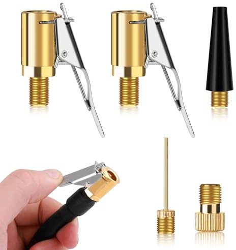 Leikedun Juego de adaptadores de válvula multifuncional, 5 piezas, adaptador de válvula de bicicleta, compatible con Bosch EasyPump, adecuado para neumáticos de coche, bicicletas y pelotas