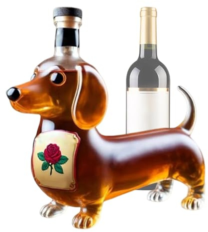 Botella de Whisky – Botella de Alcohol Coleccionable de Duradero, dispensador en Forma de Perro con Elegante Aspecto Artesanal, Elegante garrafa de Vino para Bodas, configuración, Restaurante
