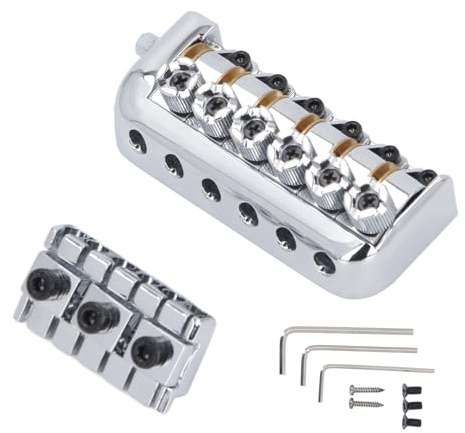 NOENNULL Headless Bridge legering stål 6 strängar gitarrbro fast bro, elgitarr hård tail sadelbro reservdelar för stil 6 strängar elgitarr tillbehör
