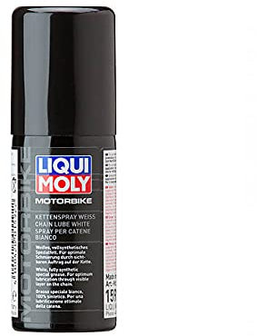 LIQUI MOLY Motorbike Spray per catene bianco, 400 ml, Motocicletta lubrificante Harried senza rame, SKU: 5981