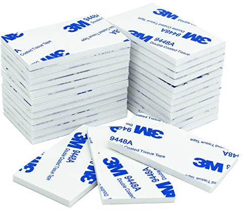 Aurorali Double Sided Sticky Pads White, 40 Pcs Adhesive Foam Pads Mounting Pads, Rectangle