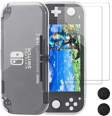 REDTRON Étui de Protection pour Nintendo Switch Lite, Étui de Protection en Cristal TPU Comfort avec Protecteur d'écran en Verre trempé & Capuchons de Pouce pour Console Nintendo Switch Lite 2019
