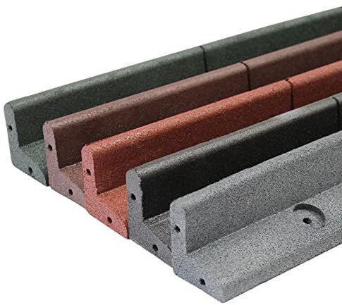 MonsterShop - Bordatura per Aiuole Bordo Prato da Giardino Palizzata Flessibile fino a 70° in Gomma Resistente agli UV Pezzi da 1.2m - Nero - 4 pezzi