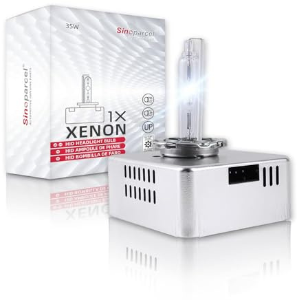 Sinoparcel Ampoule Xénon D5S 6000K, Lampe Phare HID au Remplacer pour Voiture, 35W DC 12V, Lot de 1