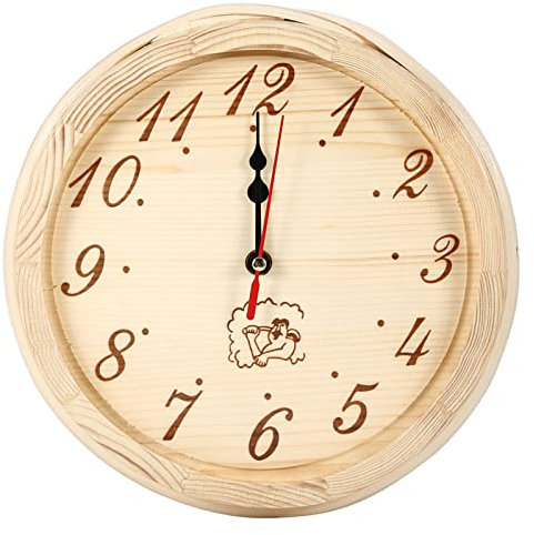 Horloge de Sauna Murale en Bois pour Salle de Sauna, Bureau à Domicile, élégante, Facile à Voir, Résistante aux Hautes Températures et à l'humidité